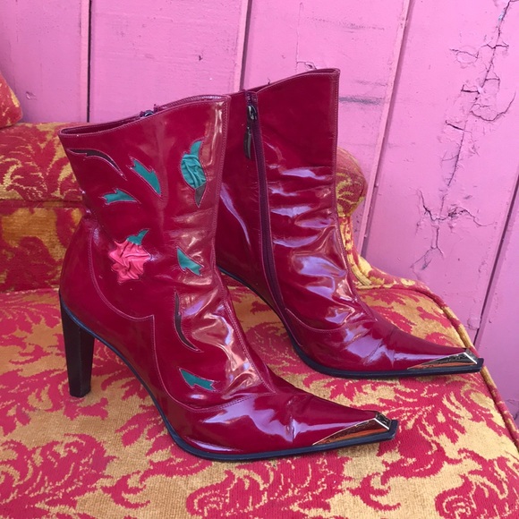 Cesare Paciotti Shoes - CESARE PACIOTTI SZ 9 40 BOOTS HEELS SHOES FLOWER